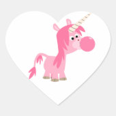 Sticker Cœur Baguette de dessin mignon chewing-gum Unicorn (Devant)