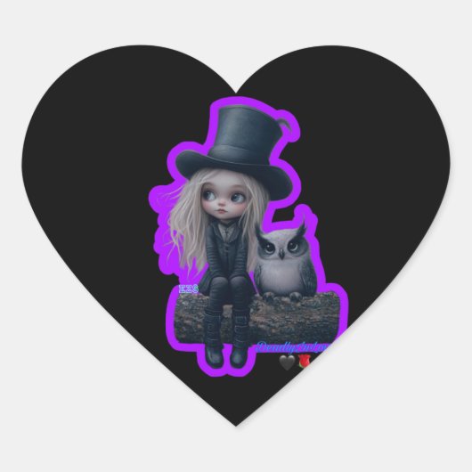 Sticker Cœur Baguette Halloween 2024 (Devant)