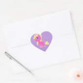 Sticker Cœur Baguette Unicorn et Polka Dot (Enveloppe)