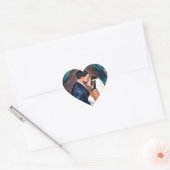 Sticker Cœur Baiser de mariage des mariés (Enveloppe)