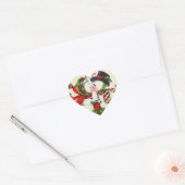 Sticker Cœur Baiser de Noël Vintage (Enveloppe)