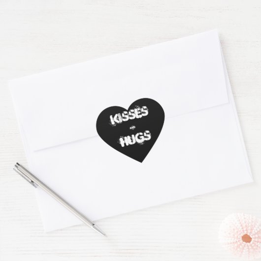 Sticker Cœur Baisers et câlins (Enveloppe)