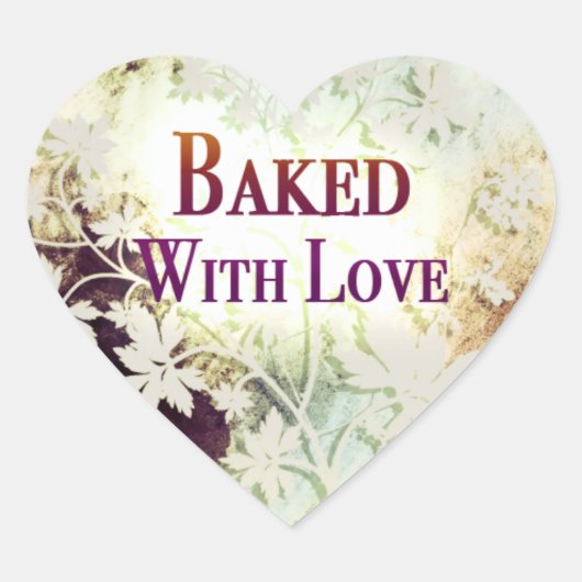 Sticker Cœur Baked With Love cardistickers (naturel) (Devant)