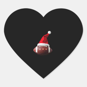 Sticker Cœur Bal de football américain de Noël Santa Hat (3)