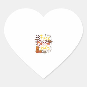Sticker Cœur Balais Gratuits Promenades Halloween Citrouilles C