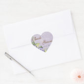 Sticker Cœur Balayage d'Hydrangée violette - Sceau Mariage ou S (Enveloppe)