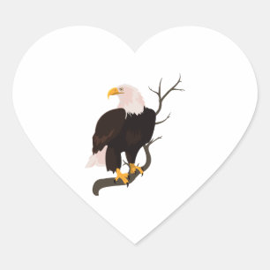 Sticker Cœur Bald Eagle Oiseau Falcon Hawk Buzzard Raptor Natur