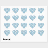 Sticker Cœur Balise cadeau Blue White Snowflakes (Feuille)