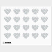Sticker Cœur Balise cadeau Gris blanc Snowflakes (Feuille)