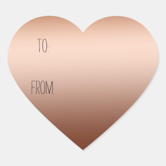 Sticker Cœur Balise cadeau Ombre en bronze or (Devant)
