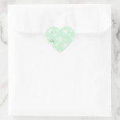 Sticker Cœur Balise cadeau Pale Mint White Snowflakes (Sac)