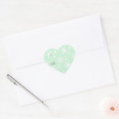 Sticker Cœur Balise cadeau Pale Mint White Snowflakes (Enveloppe)