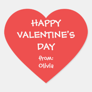 Sticker Cœur Balise cadeau personnalisée de coeur rouge valenti