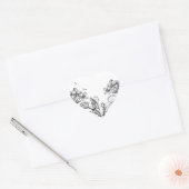 Sticker Cœur Balise cadeau Vénus Flytrap vintage Botanique (Enveloppe)