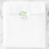 Sticker Cœur Balise de Mariage de marguerites vertes Merci Favo (Sac)