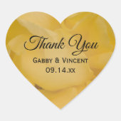 Sticker Cœur Balise de Merci Mariage rose jaune Favoriser (Devant)