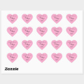Sticker Cœur Balise de prix simple Coeur rose (Feuille)
