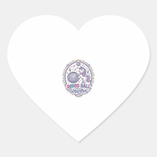 Sticker Cœur Balle de disco Licorne Licorne Impression ludique 