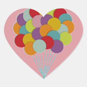 Sticker Cœur Ballons