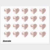 Sticker Cœur Ballons de nom de Baby Shower Rose Mariage (Feuille)