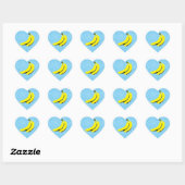 Sticker Cœur Bananes (Feuille)