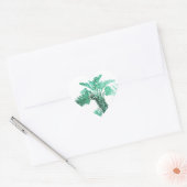 Sticker Cœur Bananier à feuille verte (Enveloppe)
