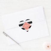 Sticker Cœur Bande Chic et trois monogrammes (Enveloppe)