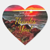 Sticker Cœur Banderas Merci Sunset 914 (Devant)