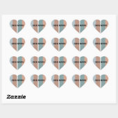 Sticker Cœur Bandes de couleurs coupées (Feuille)