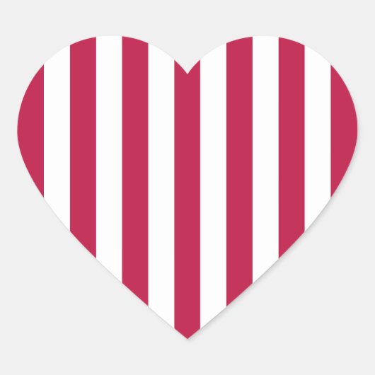 Sticker Cœur Bandes rouges et blanches (Devant)