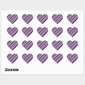 Sticker Cœur Bandes variées violettes et blanches (Feuille)