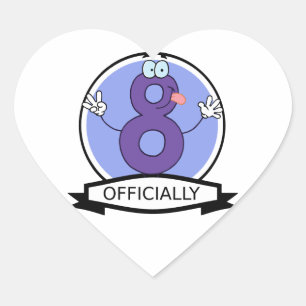 Sticker Cœur Bannière officielle de 8 Anniversaires
