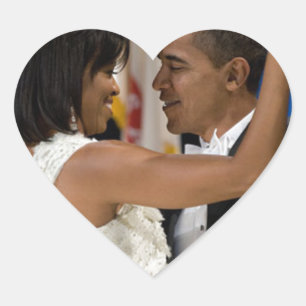 Sticker Cœur Barack et Michelle Obama