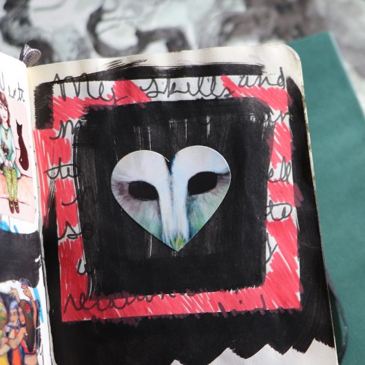 Sticker Cœur Barn Owl Art