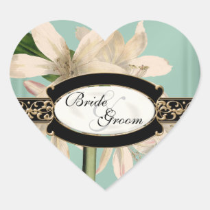Sticker Cœur Baroque Vintage Lily Gold Formal Favoriser Tags Ca