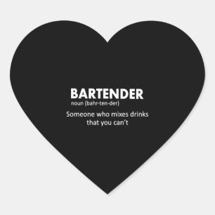 Sticker Cœur Bartender Funny Bartender Définition Bière Vodka W