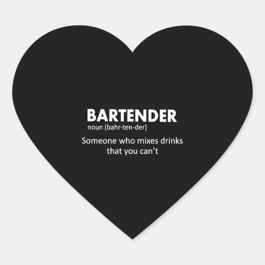 Sticker Cœur Bartender Funny Bartender Définition Bière Vodka W (Devant)