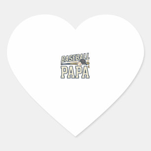 Sticker Cœur Baseball Papa Vintage Gravure Design de T-shirt_1