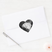 Sticker Cœur Basket-ball noir et blanc (Enveloppe)