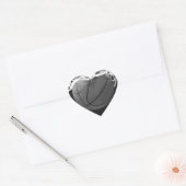 Sticker Cœur Basket-ball noir et blanc (Enveloppe)