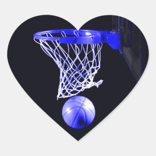 Sticker Cœur Basket bleu