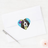 Sticker Cœur Basset Hound (Enveloppe)