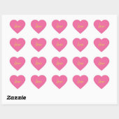 Sticker Cœur BAT MITZVAH HEART moderne joli écriture or rose (Feuille)