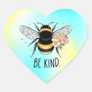 Sticker Cœur Be Kind Honey Bee Clipart-57650