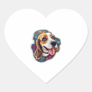 STICKER CŒUR BEAGLE 4