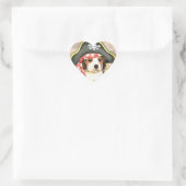 Sticker Cœur Beagle Casquette pirate (Sac)
