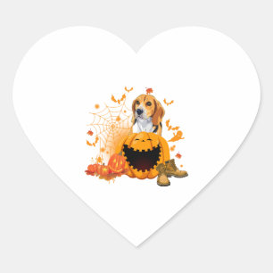 Sticker Cœur Beagle Halloween T ShirtBeagle Chien Halloween