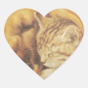 Sticker Cœur Beau art Extraordinaire de chats et de chats de ch