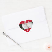 Sticker Cœur Beau Chien Chien Chien Blanc Dormant Coeur Rouge (Enveloppe)