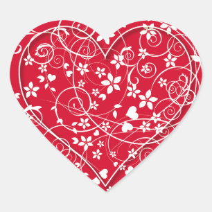 Sticker Cœur Beau coeur en rouge